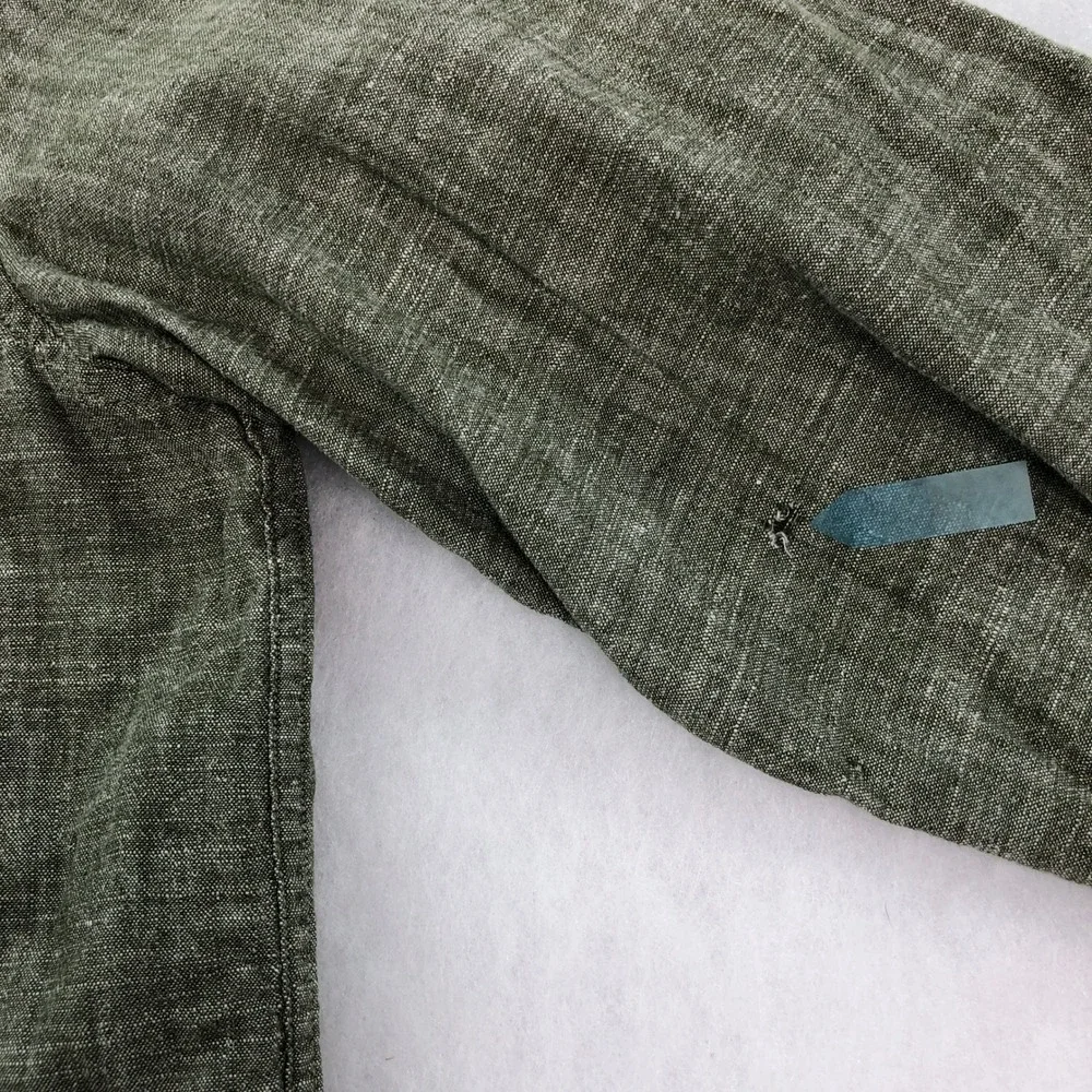 Mountain Hardwear Mens M Green Linen Blend Long Sleeve Button Up Shirt - Picture 13 of 14